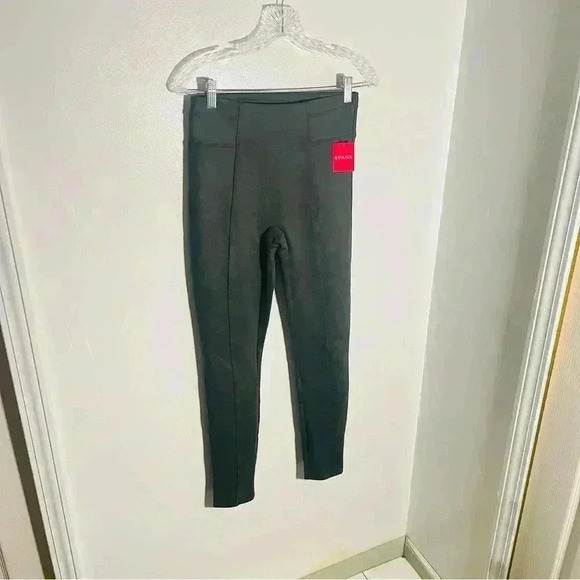 NWT Spanx Faux Suede Leggings Olive Green - Picture 3 of 10